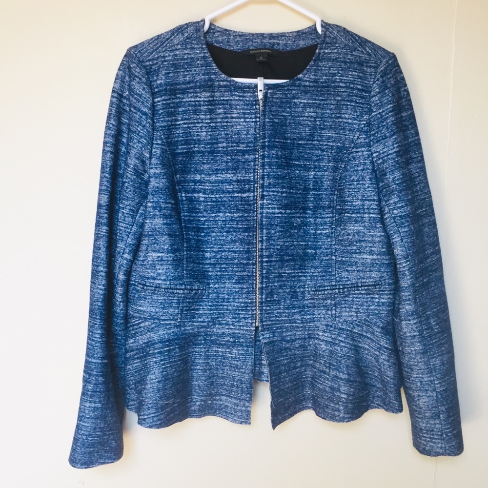 Banana Republic Chambray Peplum Textile Jacket